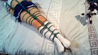 Sofi in a schoolgirl costume tied with green ropes POV Part 1