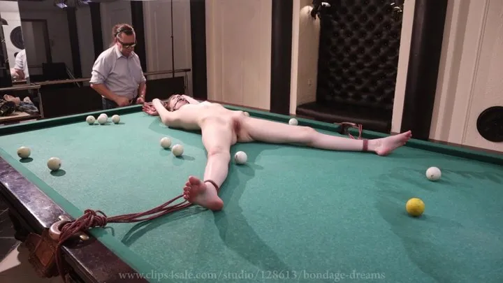 Alice Xo Tied up on a pool table Tying and Untying