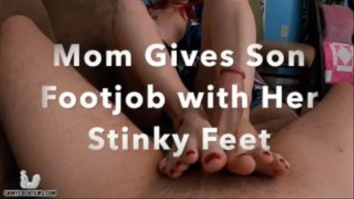 Step-Mom Gives Step Son a Footjob with Sweaty Feet - Jane Cane