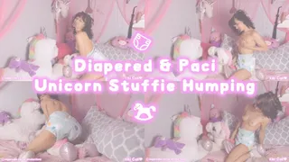 Diapered & Paci Unicorn Stuffie Humping