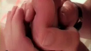 Masturbation with feet and blowjob