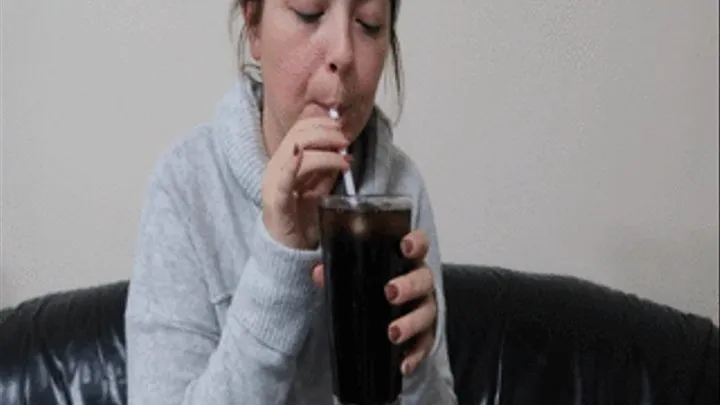 Drinking a whole glass of pop and burping