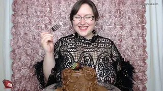 Flirty BBW Devours Chocolate Cake