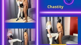 Chastity slave debut in ballbusting