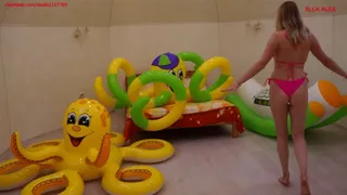 Unexpected attack of two inflatable octopuses on Alla!!!