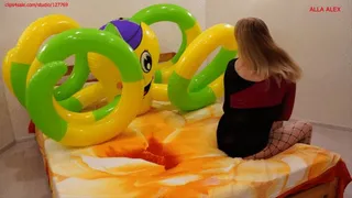 Alla's hot game with a big rare squeaky inflatable octopus!!!