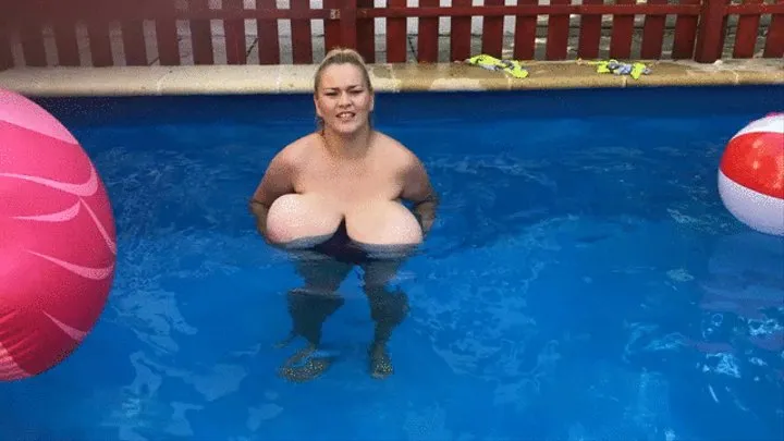 Floating in the pool