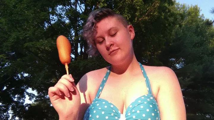 Eating a CornDog in a Bikini in Public