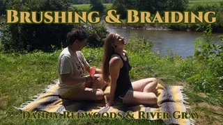 Brushing and Braiding River's Long, Natural Blond Hair