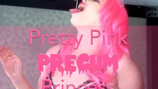 Pretty Pink Precum Princess Ruins his Orgasm and Swallows