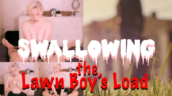 Swallowing the Lawn Boy's Load - POV MILF Handjob, Blowjob and Cum Swallow