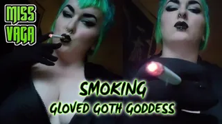 SMOKING: Gloved Goth Goddess