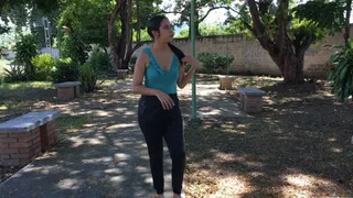 Selena Spitting in the Park