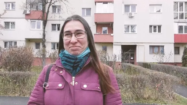 Hungarian girl spitting in public