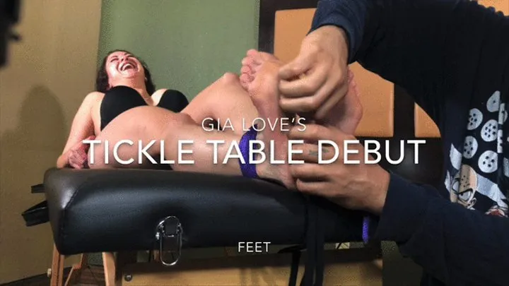 Gia's tickle table debut - feet