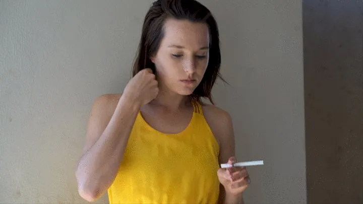 Yellow dress smoking