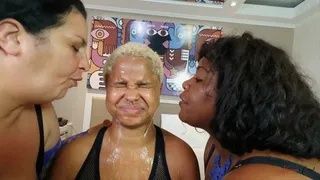 BIZARRE AND WET FACE LIKING OF TWO CRUEL BBW - BY RENATA COLOSSOS AND MORGANA BBW - NEW KC 2021 - CLIP 6