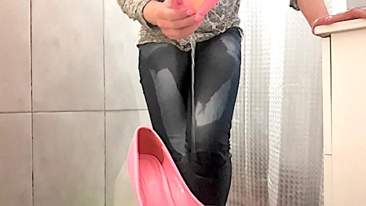 Desperate Pee in My Jeans and Pink High Heels