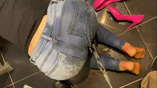 Compilation 8 Videos of My Wetting Jeans and Pants plus High Heels 20 minutes