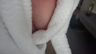 Desperate Pee during homework Ironing and rubbing my pierced clit