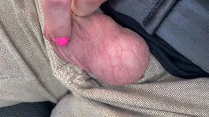 Balls Fetish playing by My hand during he drive Car on Highway