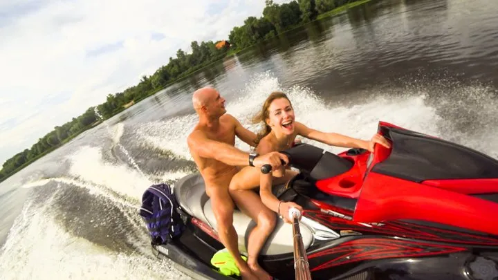 PUBLIC ANAL RIDE ON THE JET SKI IN THE CITY CENTRE. MIA BANDINI