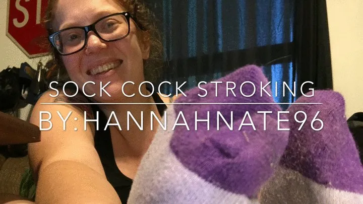 sock cock stroking