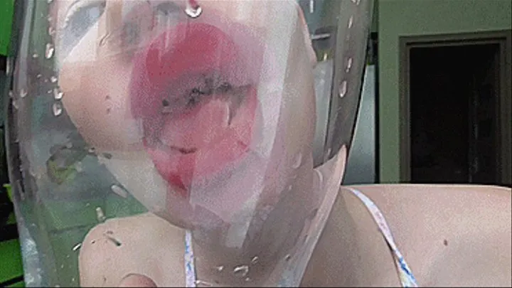 French kiss of sexy pink lips of a glass glass!