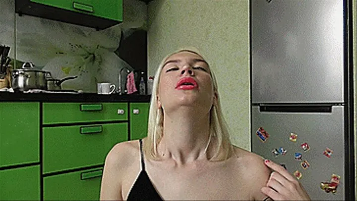 Sneezing and yawning of a sexy blonde!