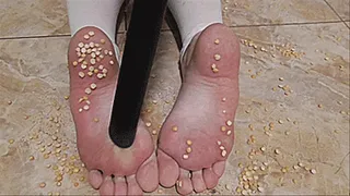 THE PEA SEEDS STUCK INTO MY SOLES!