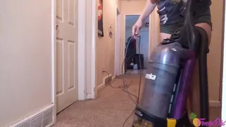 Booty shorts hallway vacuum