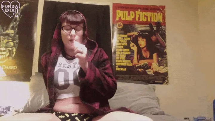 Post-pizza binge candid chainsmoking