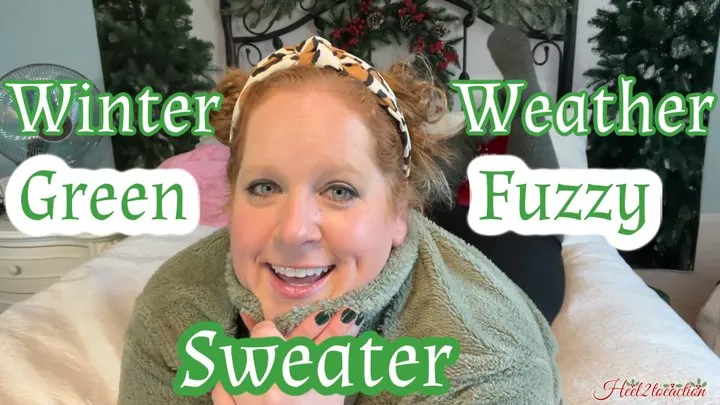 Winter Weather Green Fuzzy Sweater