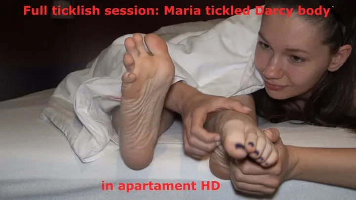 Full ticklish session- Maria tickled Darcy body in apartament