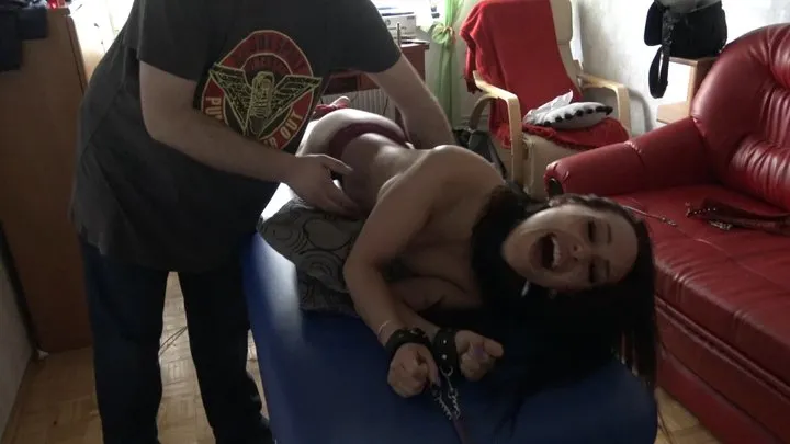 Tickling BellaRose face down topless body