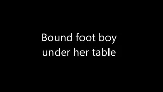 Bound Footboy Under Her Table