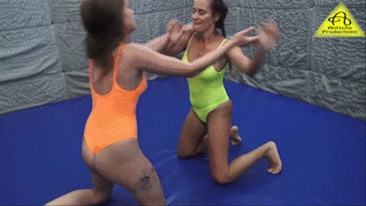 Amanda vs Cassy female wrestling