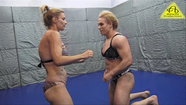 Barbara Buffy vs Viktoria competititve wrestling match