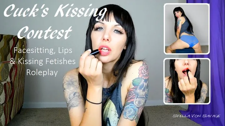 Cuck's Kissing Contest: Facesitting & Lipstick Fetish