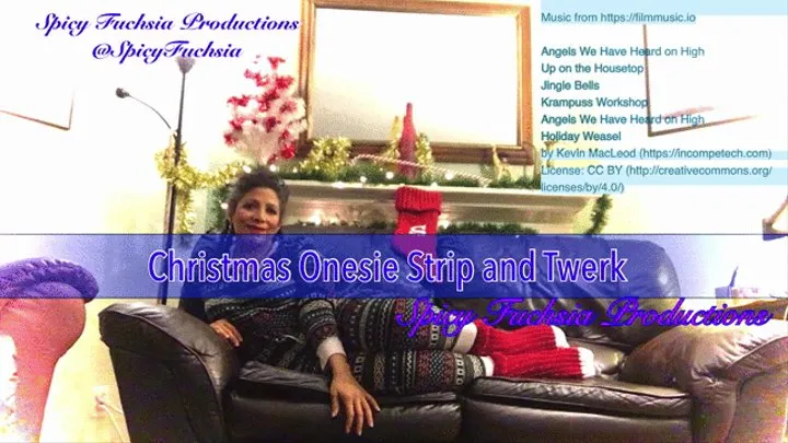 Christmas Onesie Strip and Twerk,