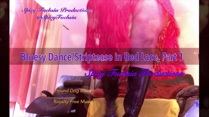 Bluesy Dance Striptease in Red Lace,