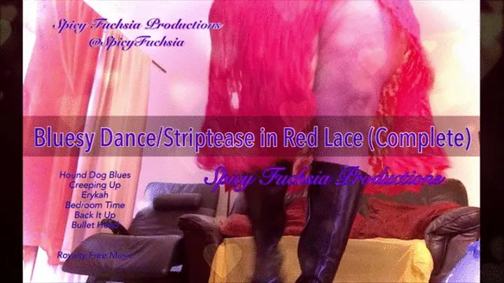 Bluesy Dance Striptease in Red Lace, Complete,