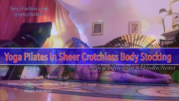 Yoga Pilates in Sheer Crotchless Body Stocking