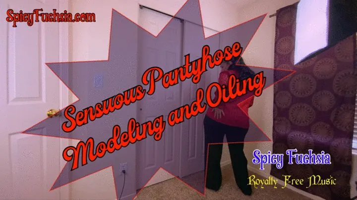 Sensuous Pantyhose Modeling and Oiling,