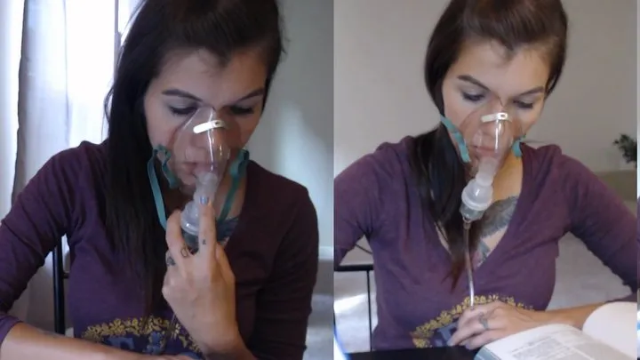 Studying During Breathing Treatment - Nebulizer Mask Voyeur