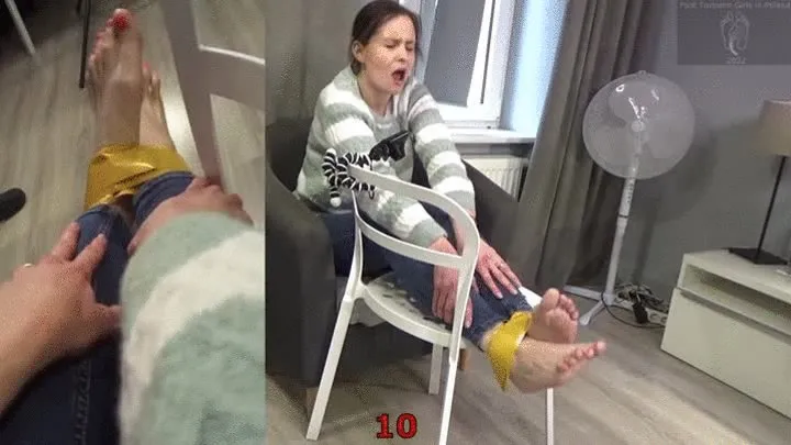 Monica - My toughest girl has been broken!!! Why? - 110 strokes to the top of her feet