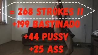 268 strokes! - Bastinado, Pussy & Ass training - The Fight Girl Victoria