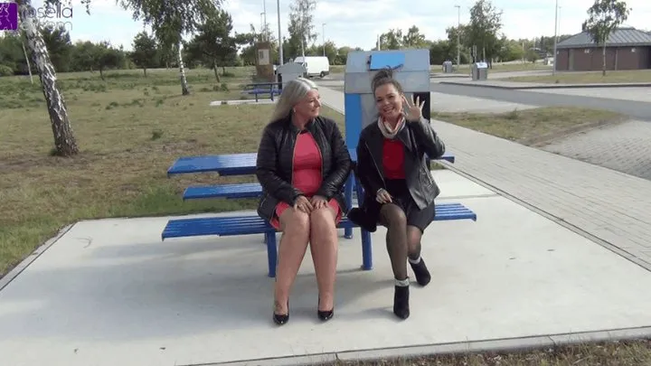 Extreme Public Outdoor Piss, by Priscilla and Rosella!