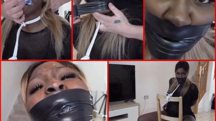 Zippy gets bound and tape gagged in her kinky red boots