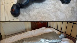 Zippy and ambrosia, pvc and duct tape mummification